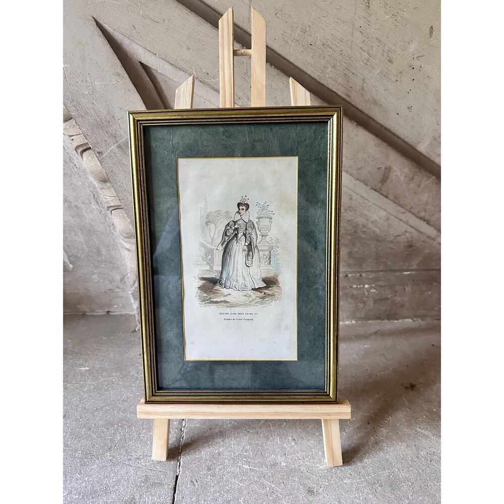 Antique French Fashion Print Lithograph Grande Duchesse of Russia Wall Art